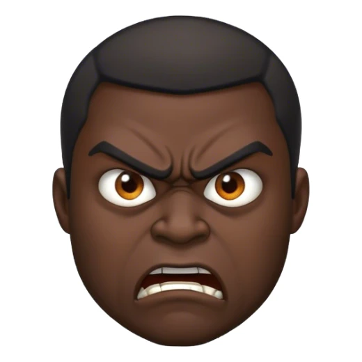 very dark black man who is angry sticker