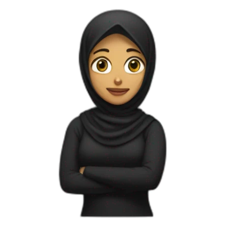 Character wamen wearing only black hujab without white icons sticker