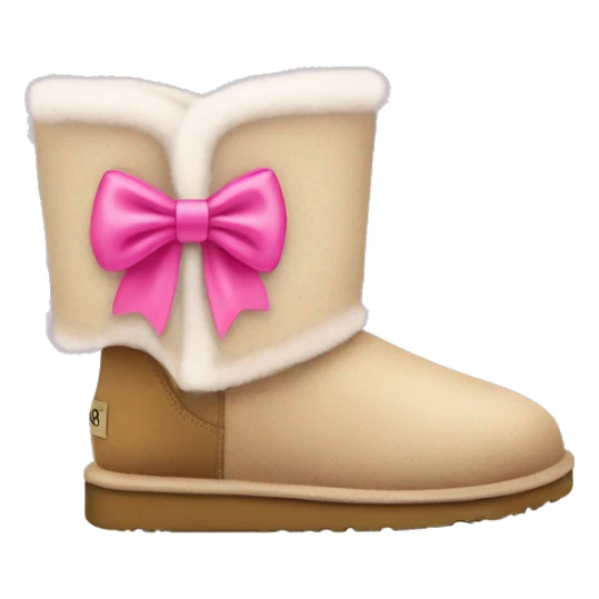 Ugg boots with a pink bow and fluffy insides sticker