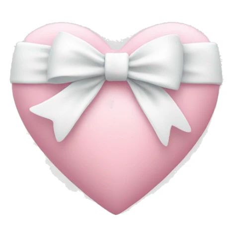 Pastel pink heart with white bow sticker