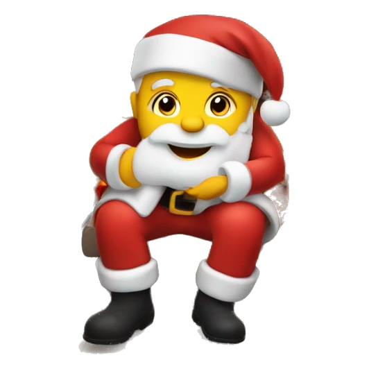 Santa Claus coming out of the fireplace sticker