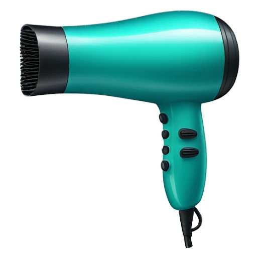 Realistic isolated teal hair dryer sticker