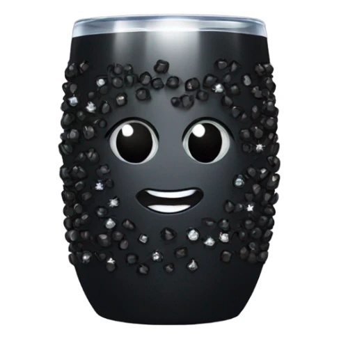 black tumbler with diamonds sticker