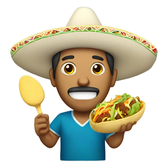 mexican man eating tacos holding a maraca  sticker