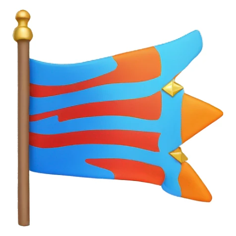 emoji flag blue with orange diamond and arrows red sticker