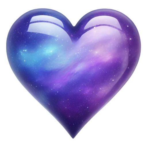 Pastel glass purple blue galaxy heart  sticker