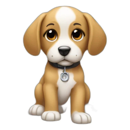 puppy that sits in front of laptop and codes a program sticker