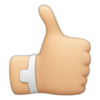 Thumb up with A hand splint that covers almost the entire hand sticker