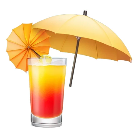 tequila sunrise with mini paper umbrella in the drink sticker
