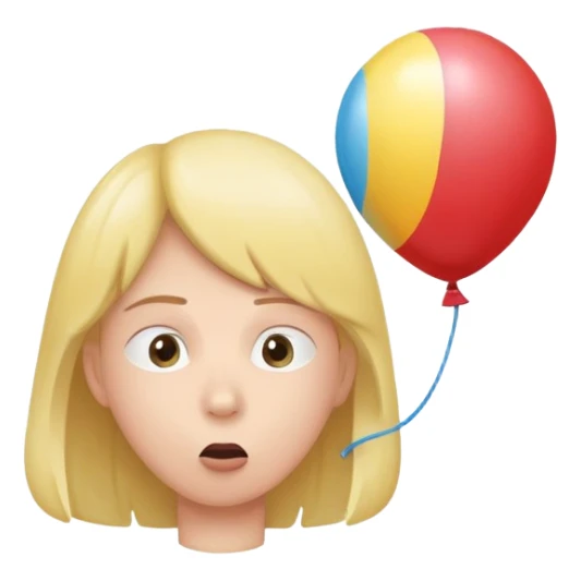 person inflating a balloon with their breath sticker