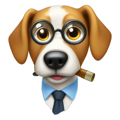 dog detective with a magnifying glass sticker