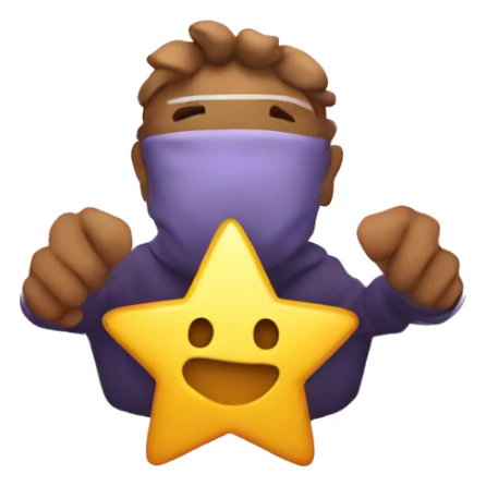 Emoji teniendo una estrella con corazones sticker