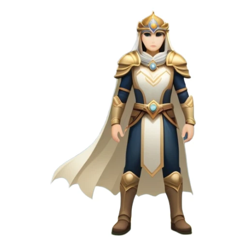 An icon featuring a hero with a closed visor, standing in a majestic, mystical landscape, inspired by RPGs like Elden Ring. The design includes a stunning, ethereal background with towering castles and distant mountains, symbolizing the adventure and mystery. Transparent background sticker