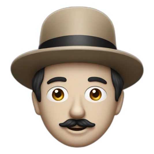 charlie chaplin avec une raie sur le côté sans chapeau sticker