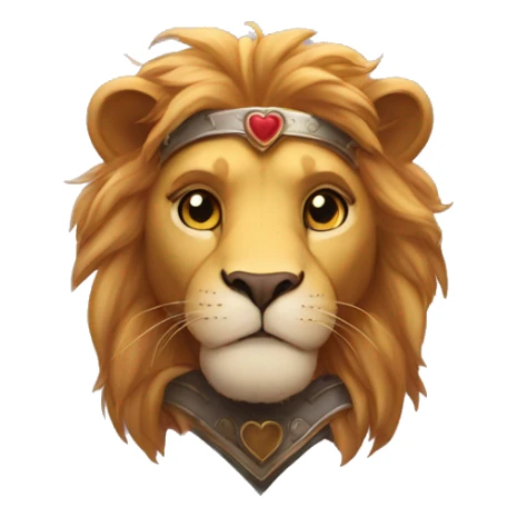 lion paladin in love, hearts in his eyes sticker