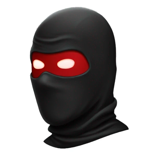 white superhero with balaclava, everything black, with red glowing laser eyes sticker