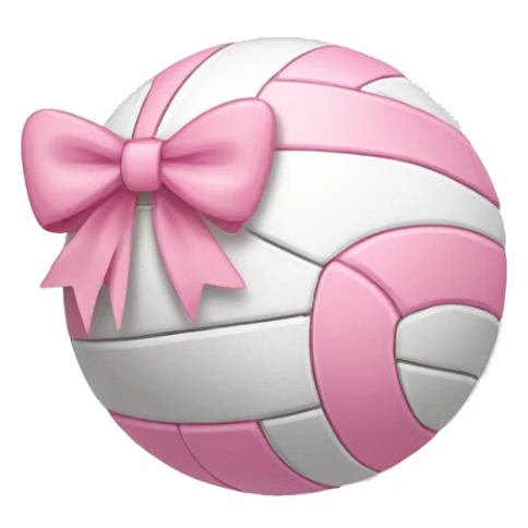 Light pink and white volleyball with light pink bow on top sticker