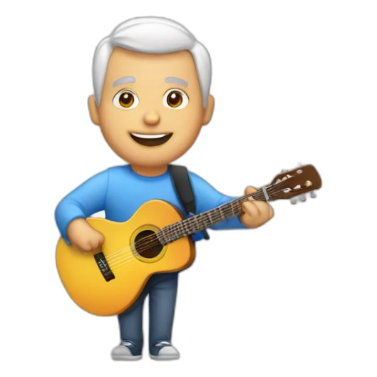 homme 60 ans avec guitare électrique sticker