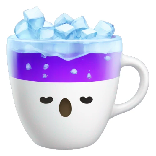 white cup with ice and purple water sticker