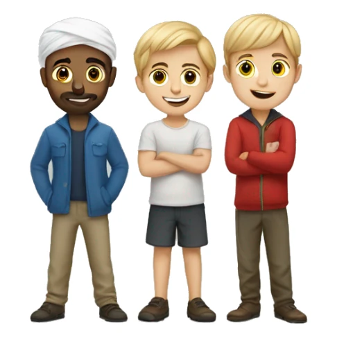 An iranian guy and two norwegin boys sticker