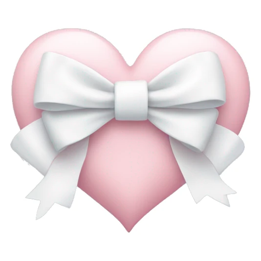Pastel pink heart with white bow sticker
