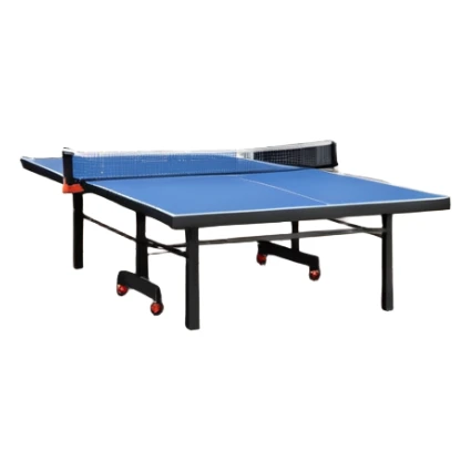 An open house garage that has a ping pong table. The view is from the street and the garage to a house is shown and it’s open sticker