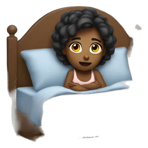 a girl in her bed who is wide awake sticker
