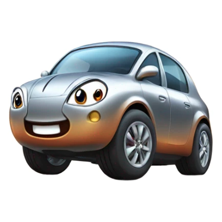 Metal cute Kirby ball driving on 4 car wheels sticker