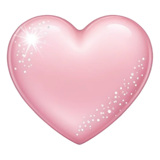 light pink heart with white sparkles sticker