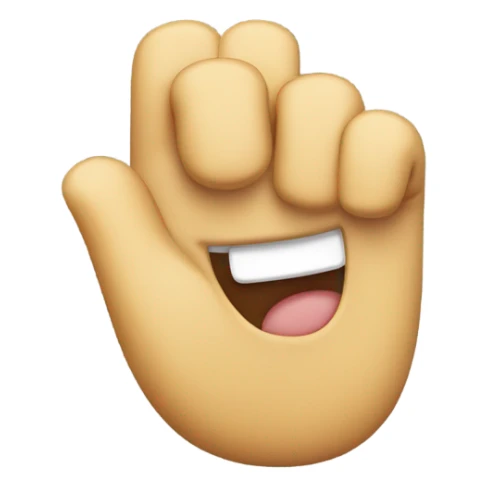 An emoji with one hand touching its ear while playfully sticking out its tongue sticker