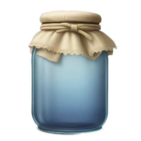 tea filled glass jar with cloth lid sticker