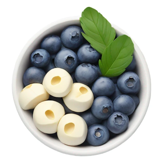 White acai bowl with blueberries , view from top, minimalism  sticker