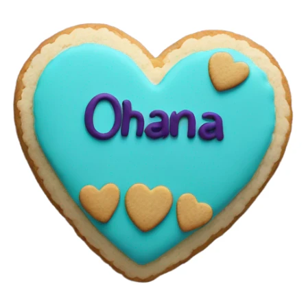 Teal purple Cookie heart with ohana sticker