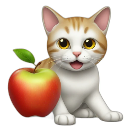 Cat eatin apple in sudan sticker