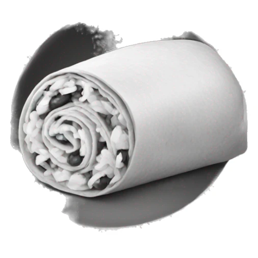 a single burrito emoji using only black and white color sticker