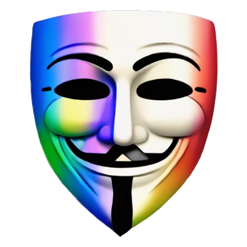 guy fawkes mask containing a colorful st basils cathedral sticker