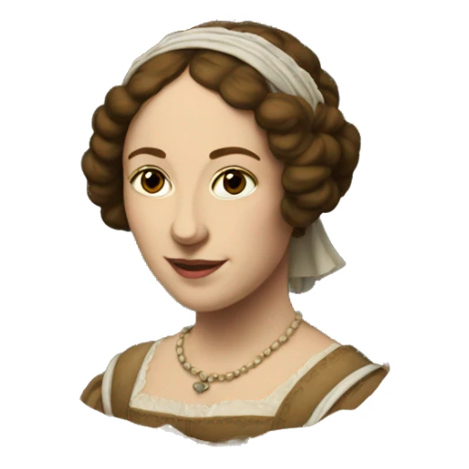 a framed portrait of a Renaissance woman sticker