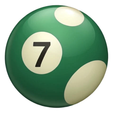 green billiard ball 7 number  sticker