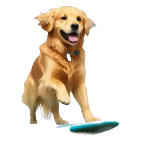 Golden retriever surfing sticker