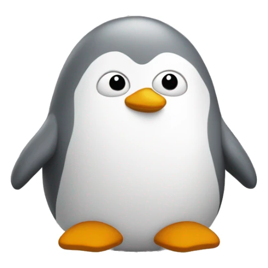 Pingouin gris et blanc avec un tout petit becs  sticker