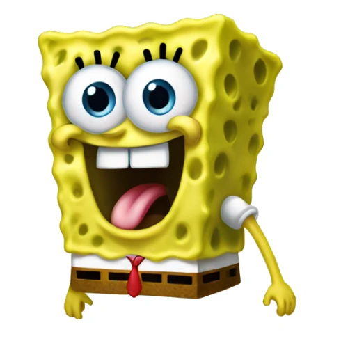 spongebob with tongue out  sticker