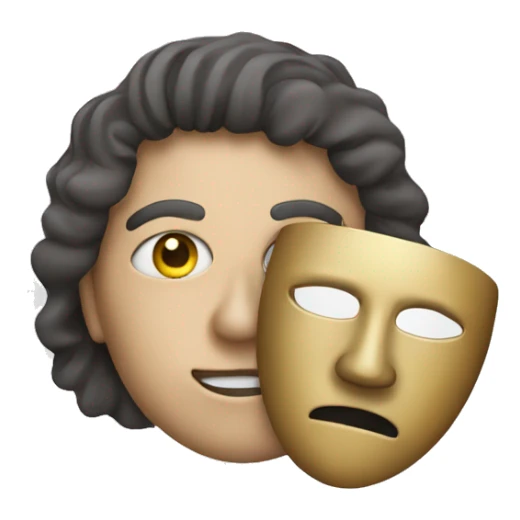 person that holds a theater mask sticker