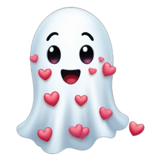 ghost-in-love-with-many-hearts sticker