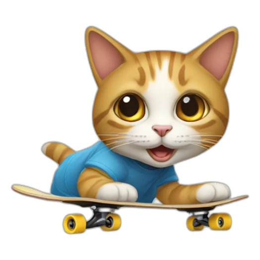 Un chat qui fait du skate board sticker