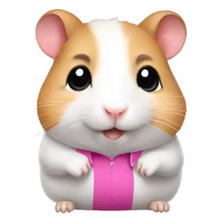 Cute hamster wearing a pink shirt sticker