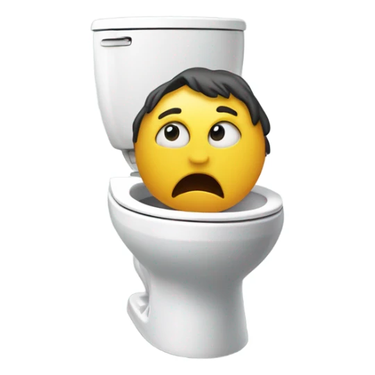 Human head coming out of toilet sticker