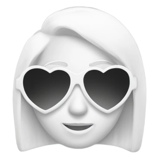White heart shaped sunglasses on a blank background  sticker