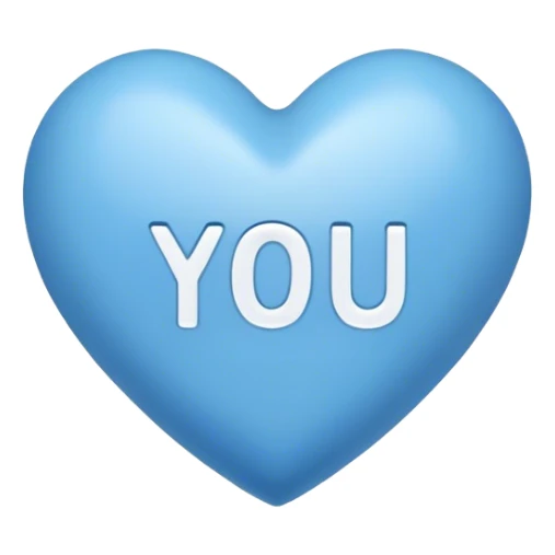Blue heart with the words I Love You Ry in the middle  sticker