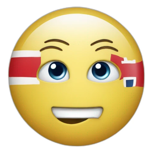 smiling face with norwegian flag as eyes sticker