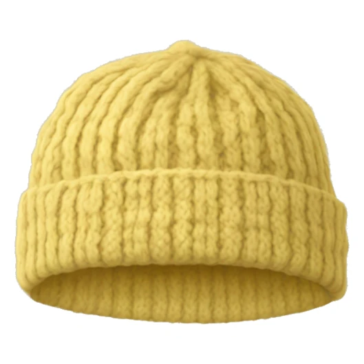 Pale yellow  knitted wool cap piece of clothing sticker